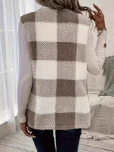 Cargar imagen en el visor de la galería, Plaid Open Front Vest Coat
