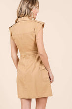 Load image into Gallery viewer, Mittoshop Cargo Pocket Half Button Mini Dress
