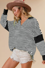 Cargar imagen en el visor de la galería, BiBi Striped Contrast Long Sleeve Knit Top
