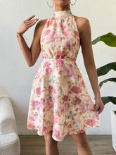 Load image into Gallery viewer, Smocked Printed Halter Neck Dress
