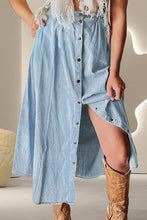 Load image into Gallery viewer, Snap Down High Waist Denim Skirt
