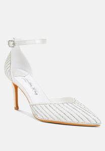 Pearls & Sequins Embellished Stiletto Sandals by RUW