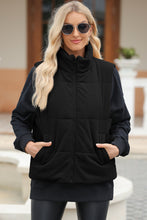 Cargar imagen en el visor de la galería, Pocketed Zip Up Turtleneck Vest Coat
