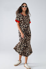 Load image into Gallery viewer, Leopard Print Dress With Front Knotted Detail
