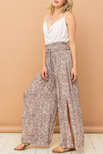 Load image into Gallery viewer, And The Why Printed Smocked Waist Slit Wide Leg Pants

