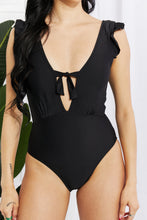 Cargar imagen en el visor de la galería, Marina West Swim Seashell Ruffle Sleeve One-Piece in Black
