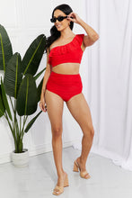 Cargar imagen en el visor de la galería, Marina West Swim Seaside Romance Ruffle One-Shoulder Bikini in Red
