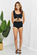 Cargar imagen en el visor de la galería, Marina West Swim Sanibel Crop Swim Top and Ruched Bottoms Set in Black
