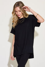 Load image into Gallery viewer, Zenana Plus Size Short Sleeve Slit T-Shirt and Leggings Lounge Set
