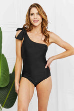 Load image into Gallery viewer, Marina West Swim Deep End One-Shoulder One-Piece Swimsuit in Black
