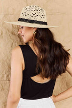 Cargar imagen en el visor de la galería, Fame Fight Through It Lace Detail Straw Braided Fashion Sun Hat
