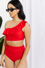 Cargar imagen en el visor de la galería, Marina West Swim Seaside Romance Ruffle One-Shoulder Bikini in Red
