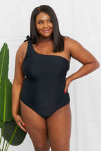 Load image into Gallery viewer, Marina West Swim Deep End One-Shoulder One-Piece Swimsuit in Black
