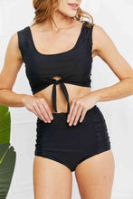 Cargar imagen en el visor de la galería, Marina West Swim Sanibel Crop Swim Top and Ruched Bottoms Set in Black
